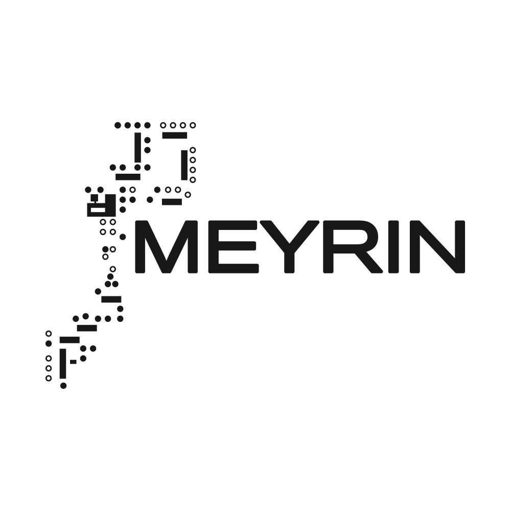 Logo de la Commune de Meyrin. Service Space and Graphic - design d’espace et graphique